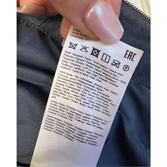 NWOT VILA Danish Designer Women's Vimiss Blue Suede Moto Jacket Size Small - Picture 8 of 12